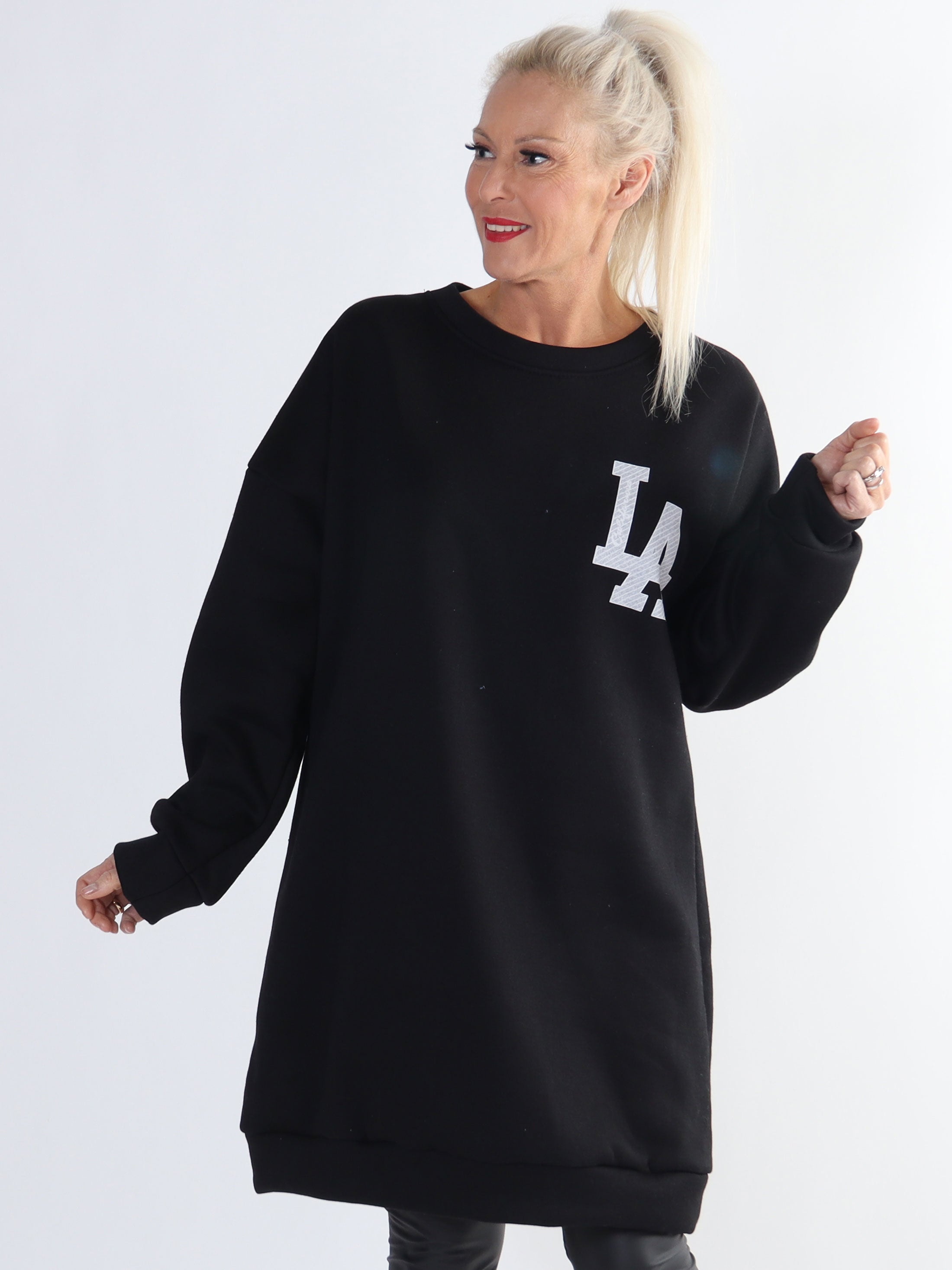 Maida - Lang sweatshirt med LA tryk foran og bagved